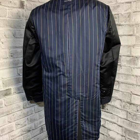 Nautica Overcoat Slater Mens 42R Black Wool Cashmere Trench Coat Jacket - Picture 10 of 16